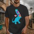 Cool Dinosaur Books Art For Men Women Libarian Book Lover Unisex T-Shirt