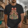 Coquette Christmas Book Tree Xmas Lights Librarian Teacher Unisex T-Shirt