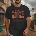 Cozy Season Autumn Leaves Books Pumpkins Fall Halloween Unisex T-Shirt