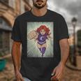 The Crimson Crescent 90s Retro Comic Book Superheroine Art Unisex T-Shirt