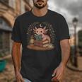 Cute Axolotl Reading Books Cozy Bookworm Unisex T-Shirt