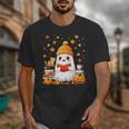 Cute Beanie Ghost Bookworm Cozy Book Reading Halloween Unisex T-Shirt Cute Beanie Ghost Bookworm Cozy Book Reading Halloween Unisex T-Shirt