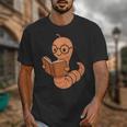Cute Bookworm Worm Reading Book Glasses Nerdy Unisex T-Shirt Cute Bookworm Worm Reading Book Glasses Nerdy Unisex T-Shirt