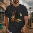 Cute Cat Book Flowers Unisex T-Shirt Cute Cat Book Flowers Unisex T-Shirt