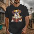 Cute Dog Boxer Reading Book Unisex T-Shirt Cute Dog Boxer Reading Book Unisex T-Shirt