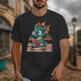 Cute Dragon Reading a Book Bookworm For Men Women Kid Unisex T-Shirt