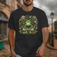 Cute Floral Frog Book Reading Unisex T-Shirt
