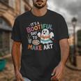 Cute Ghost Book Halloween Spooky Boo School Art Teacher Unisex T-Shirt