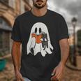 Cute Ghost Cat Reading Book Spooky Season Halloween Costume Unisex T-Shirt Cute Ghost Cat Reading Book Spooky Season Halloween Costume Unisex T-Shirt