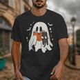 Cute Ghost Reading Book Spooky Season Halloween Costume Kids Unisex T-Shirt