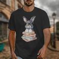 Cute Reading Bunny With Glasses Books Reader Book Bookworm Unisex T-Shirt