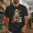 Cute Reading Chicken With Glasses Books Bookworm Reader Book Unisex T-Shirt