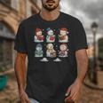Cute Snowman Reading Books Christmas Winter Book Lover Unisex T-Shirt