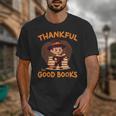 Cute Thanksgiving Teacher Librarian Thankful Reading Books Unisex T-Shirt