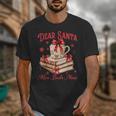 Dear Santa More Books Please Coquette Bow Books Christmas Unisex T-Shirt