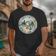Duck Wilderness Book Reading Illustration Floral Unisex T-Shirt