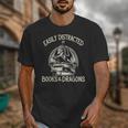 Easily Distracted By Books And Dragons Book Dragon Lover Unisex T-Shirt Easily Distracted By Books And Dragons Book Dragon Lover Unisex T-Shirt