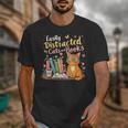 Easily Distracted By Cats And Books Book & Cat Lover Unisex T-Shirt