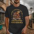 Easily Distracted By Dragons And Books Fantasy Book Lover Unisex T-Shirt