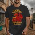 Easily Distracted By Dragons And Books Reading Unisex T-Shirt