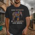 Easily Distracted By Elephants And Books Elephant Unisex T-Shirt