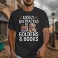 Easily Distracted By Goldens & Books Golden Retriever Dog Unisex T-Shirt Easily Distracted By Goldens & Books Golden Retriever Dog Unisex T-Shirt