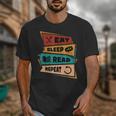Eat Sleep Read Repeat Reading Books Reader Bookworm Unisex T-Shirt