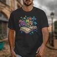 Enchanted Open Book With Blooming Flowers Unisex T-Shirt