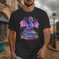 Fantasy Dragon Reading Books Bookworm Unisex T-Shirt Fantasy Dragon Reading Books Bookworm Unisex T-Shirt