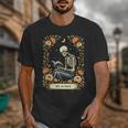 Floral Tarot Card The Reader Skeleton Reading Book Unisex T-Shirt