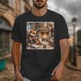 Fox Reads By Fireplace In Cabin Rustic Book Cozy Cup Tea Unisex T-Shirt Fox Reads By Fireplace In Cabin Rustic Book Cozy Cup Tea Unisex T-Shirt