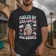 Fueled By Iced Coffee And Books Book Lover Retro Unisex T-Shirt