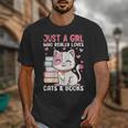 Girl Who Loves Cats And Books Cute Unisex T-Shirt
