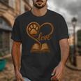 Girl Who Loves Dogs & Books Heart Dog Lover Reader Reeding Unisex T-Shirt Girl Who Loves Dogs & Books Heart Dog Lover Reader Reeding Unisex T-Shirt