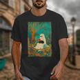 Groovy Ghost Reading Book Cat Halloween Ghost Teacher Unisex T-Shirt Groovy Ghost Reading Book Cat Halloween Ghost Teacher Unisex T-Shirt