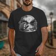 Hedgehog Reading Book Full Moon Lake Scenery Unisex T-Shirt