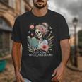 Just A Girl Who Loves Books Messy Bun Book Skeleton Bookworm Unisex T-Shirt