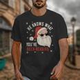 He Knows What You'Ve Been Reading Book Lover Women Santa Unisex T-Shirt He Knows What You'Ve Been Reading Book Lover Women Santa Unisex T-Shirt