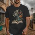 Leopard Book Flower Unisex T-Shirt