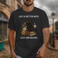 Life Is Better With Cats And Books Cute Cat Lover For Men Women Kids Unisex T-Shirt Life Is Better With Cats And Books Cute Cat Lover For Men Women Kids Unisex T-Shirt