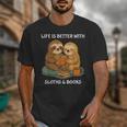 Life Is Better With Sloths And Books Cute Sloth Lover Unisex T-Shirt Life Is Better With Sloths And Books Cute Sloth Lover Unisex T-Shirt