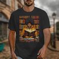 Man Reading Book Black History Month Book Lover Afro Unisex T-Shirt