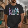 I Like Music More Than People Introvert Musician Retro Unisex T-Shirt