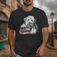 Old English Sheepdog Books Reading Dog Breed Graphic Unisex T-Shirt