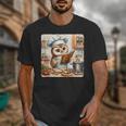 Owl Learning To Cook With Cookbook Chef Apron Stove Cooking Unisex T-Shirt