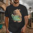 Pet Capybara Is Reading Library Capy Word Book Day Teacher Men Women Kids Unisex T-Shirt