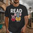 Pig Elephant Reading Cute Book Lover Bookworm Boys Girls Kid Unisex T-Shirt