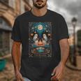The Reader Bookish Cute Spooky Ghost Reading Book Tarot Card Unisex T-Shirt