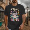 Reading Axolotl Book Lover Wildflowers Unisex T-Shirt Reading Axolotl Book Lover Wildflowers Unisex T-Shirt