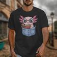 Readsalotl Axolotl Reading Book Lover Reading Pocket Axolotl Unisex T-Shirt Readsalotl Axolotl Reading Book Lover Reading Pocket Axolotl Unisex T-Shirt